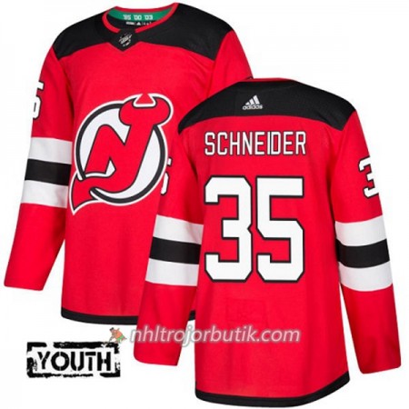 Barn Ishockey New Jersey Devils Tröja Cory Schneider 35 Adidas 2017-2018 Röd Authentic
